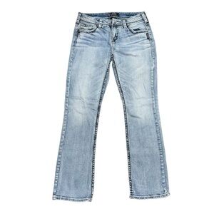 WOMENS Silver Jeans Suki High Baby Boot 30x30 Light Wash Stretch Denim